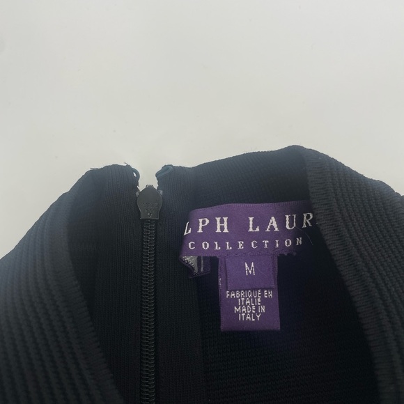 Ralph Lauren Collection Mini Black Mock Neck Dress 60s Ribbed Boxy Short Runway - Picture 9 of 11